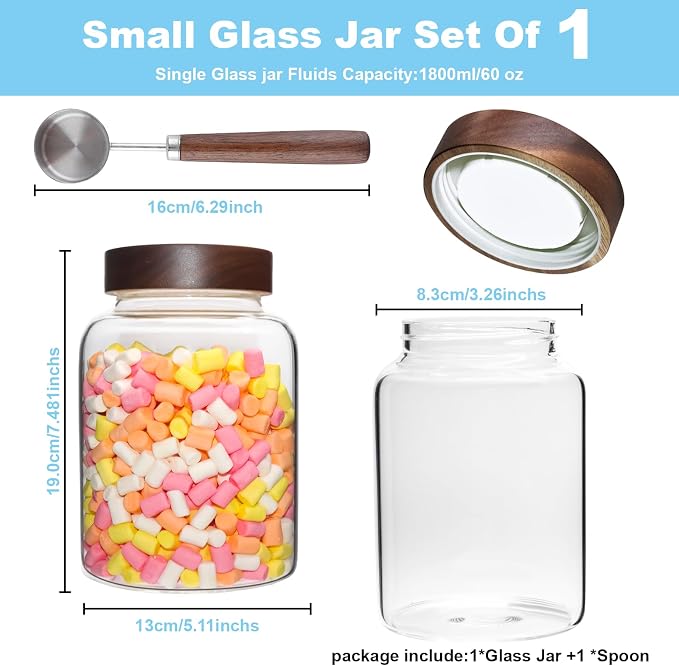 Glass Spice Jar Coffee Sugar Container Airtight Glass Jar Food Storage - Image 6