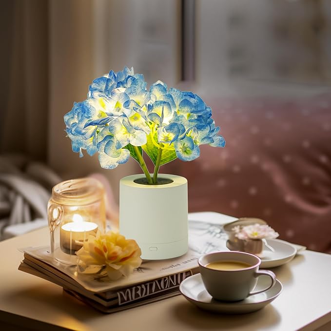 WSYEAR Blue Artificial Hydrangea LED Flower Lamp -Christmas Birthday Gifts - Image 9