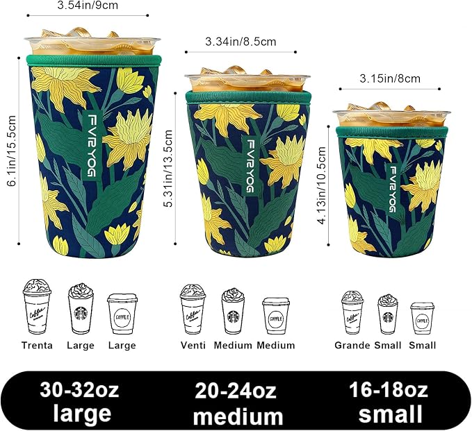 Reusable Insulated Neoprene Iced Coffee Sleeves - Image 7