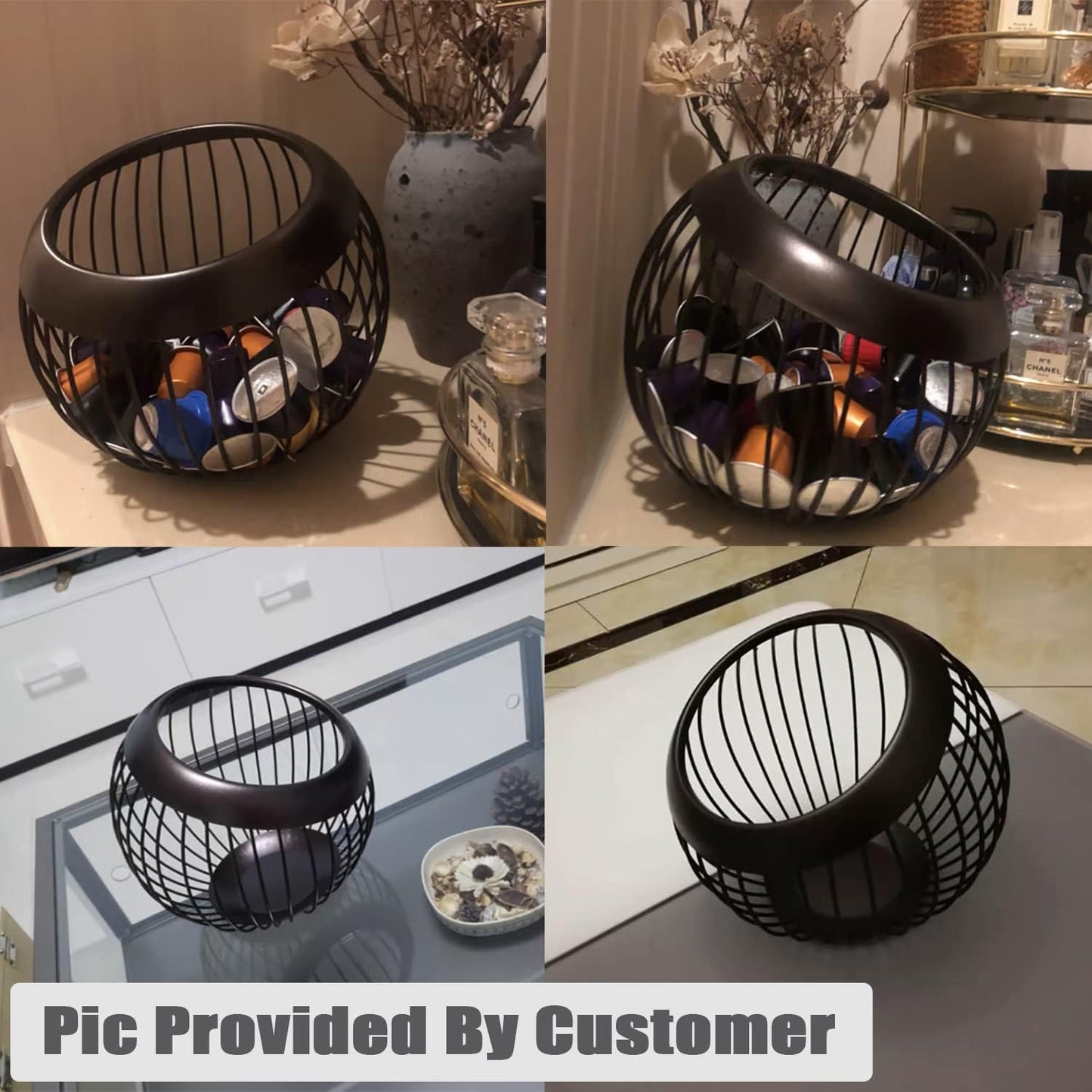 Charmount Coffee Pod Holder - Large Capacity K Cup and Espresso Pod Organizer, Keurig Kcup and Espresso Capsule Storage (Brown)
