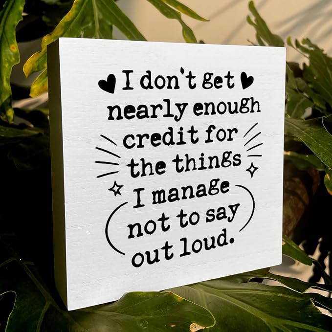 Funny Office Desk Decor Wooden Sign 5x5 Inch - Image 6