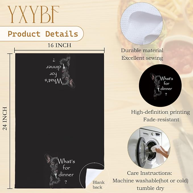 Funny French Bulldog Kitchen Towels 16x24 Inches, Frenchie Gifts - Image 7
