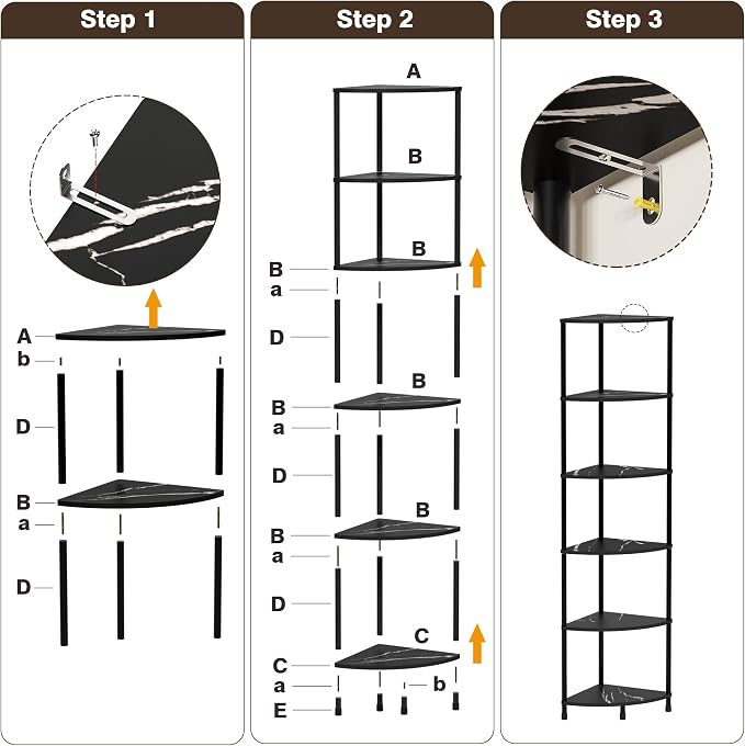 Book Shelf Corner Shelf, 6 Tier Corner Bookshelf Display - Image 9