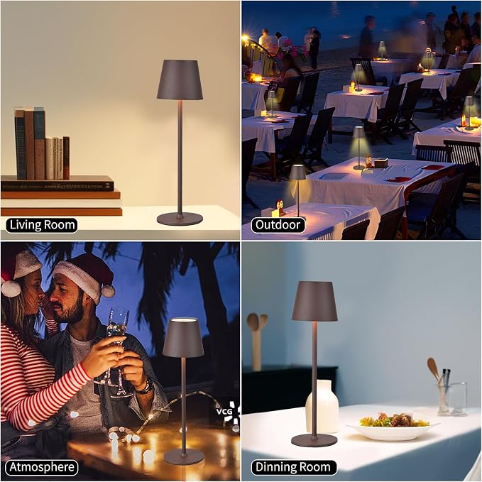 BGFHome Cordless Table Lamp LED Desk lamp, 5000mAh Rechargeable Touch Night - Image 6