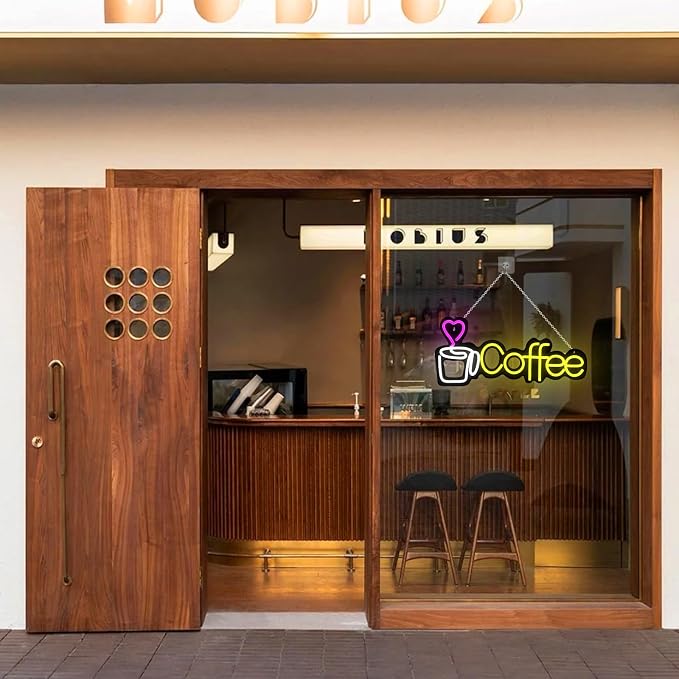 Coffee Neon Sign LED lights for Business, Dimmable 5V USB Powered for Wall Decor - Image 6