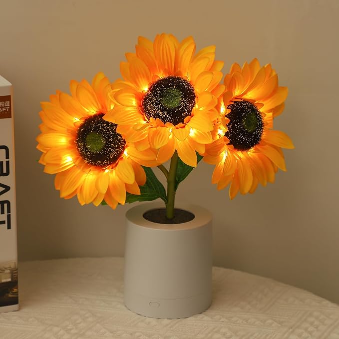 WSYEAR Sunflower Gifts for Women-Sunflowers Flower Lamp Night Light for Bedroom - Image 8
