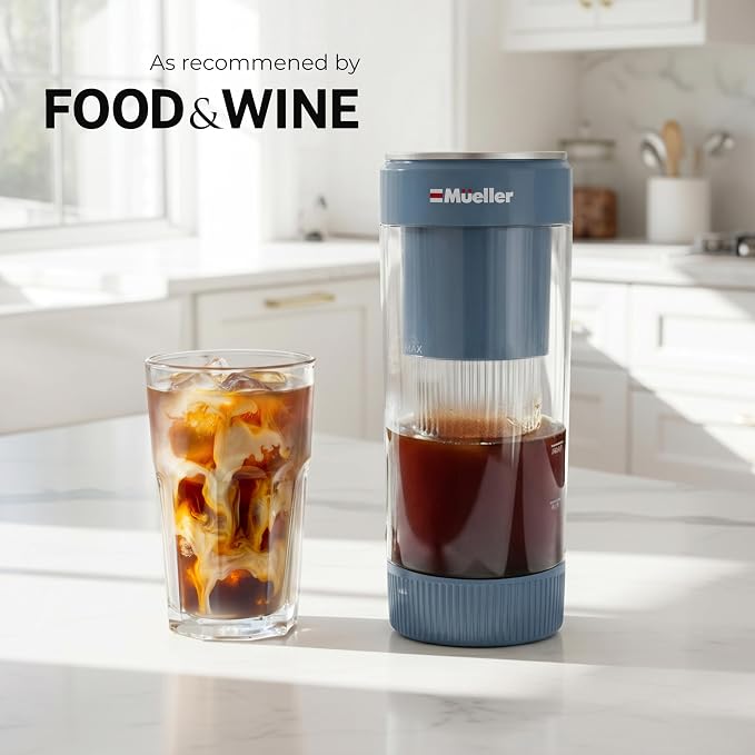 Mueller RapidBrew Cold Brew Iced Coffee Maker – 10 Min Fast Brew Portable - Image 6