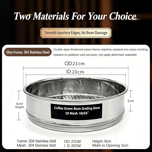 Coffee Bean Grading Sieve Set, 8 Inch Stainless Steel Round Sifter - Image 7