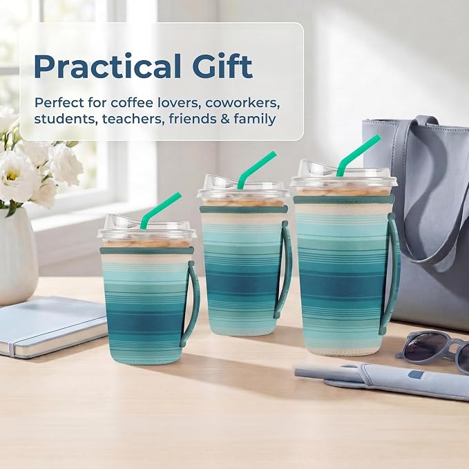 Artsocket 3 Pack Reusable Iced Coffee Sleeve - Image 7