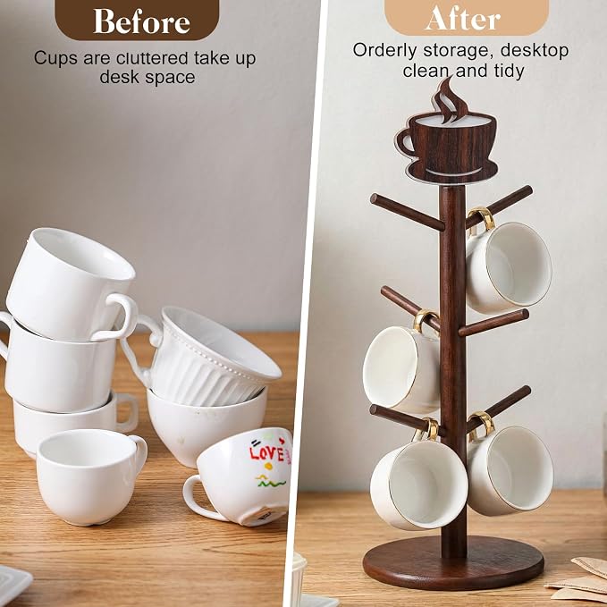 Geelin Coffee Mug Tree Holder 6 Hooks - Image 6