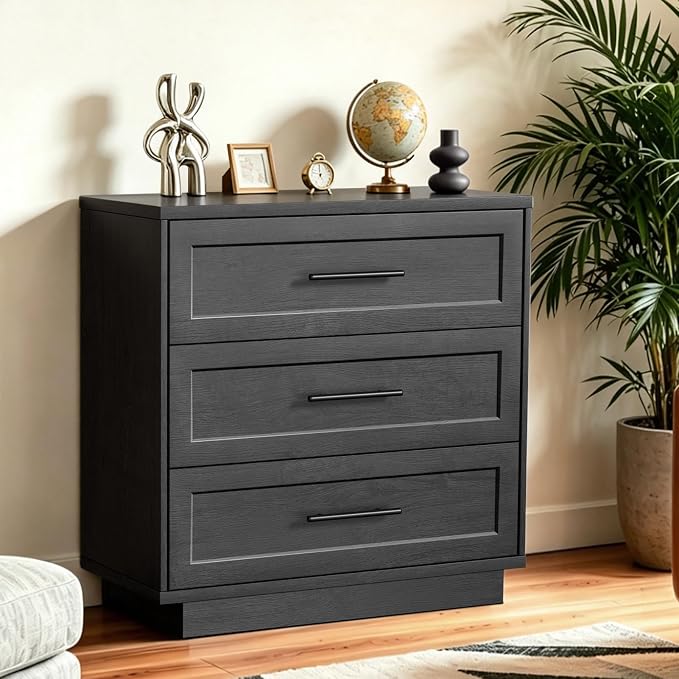 Fatmok 31.5" Wide 3 Drawer Nightstand, Oversized Wooden Bedside Table - Image 6