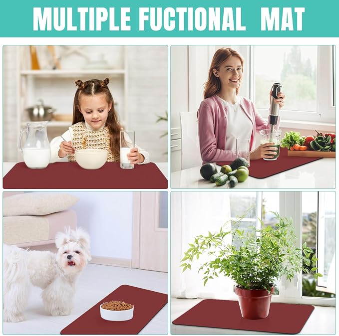 WISELIFE Coffee Mat Super Absorbent Dish Drying Mat Coffee Bar Accessories Match - Image 7