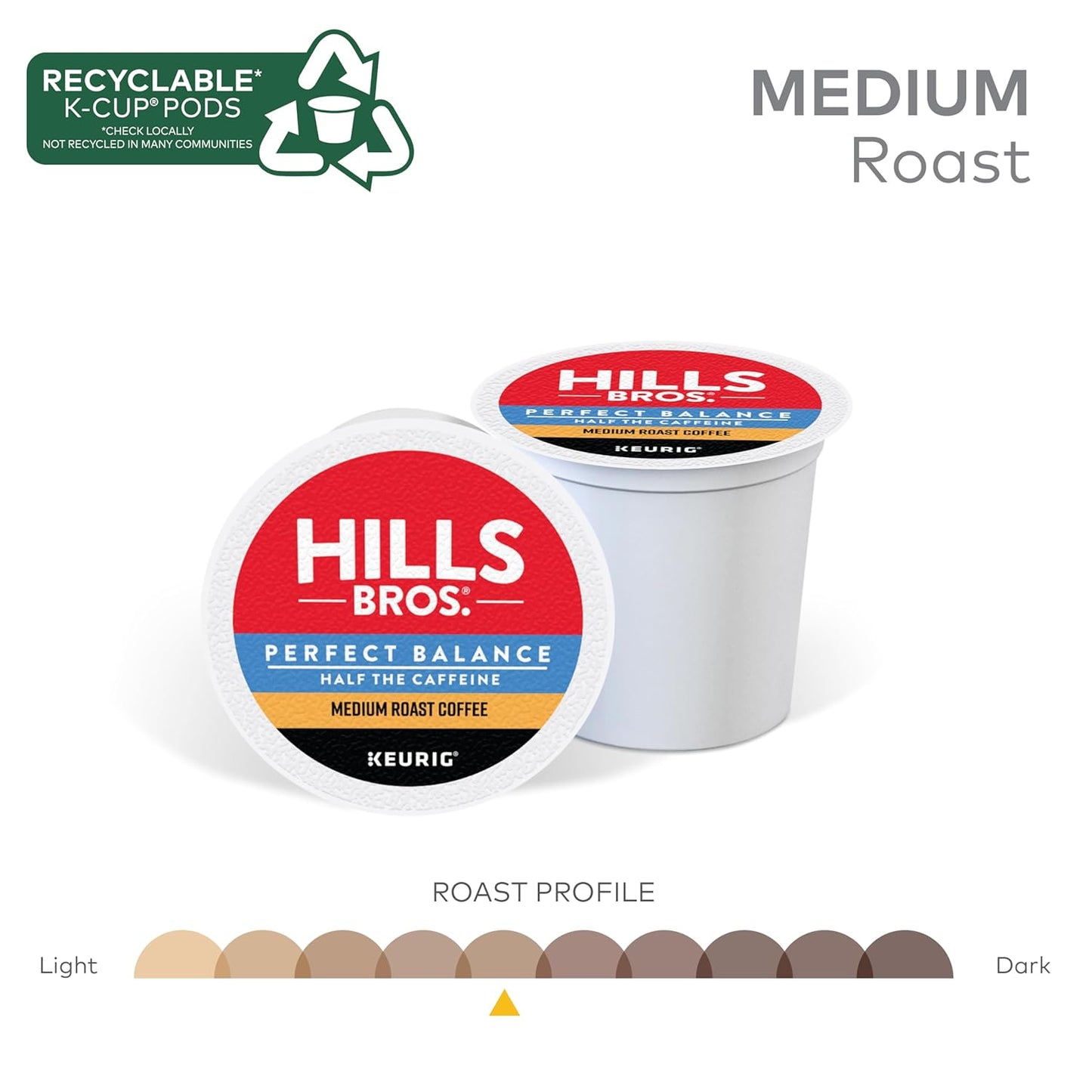 Hills Bros. House Blend Keurig K-Cup Pods for Keurig Brewers – Dark Roast Premium Arabica Blend, Kosher – 1 Pack of 12 Single Serve Pods