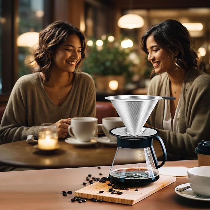 Pour Over Coffee Dripper, Stainless Steel Coffee Filter, Paperless Reusable - Image 10