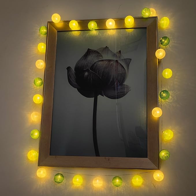 Gardeningwill 3M/10Ft 30 Green White Ball LED Battery Operated String Fairy - Image 6