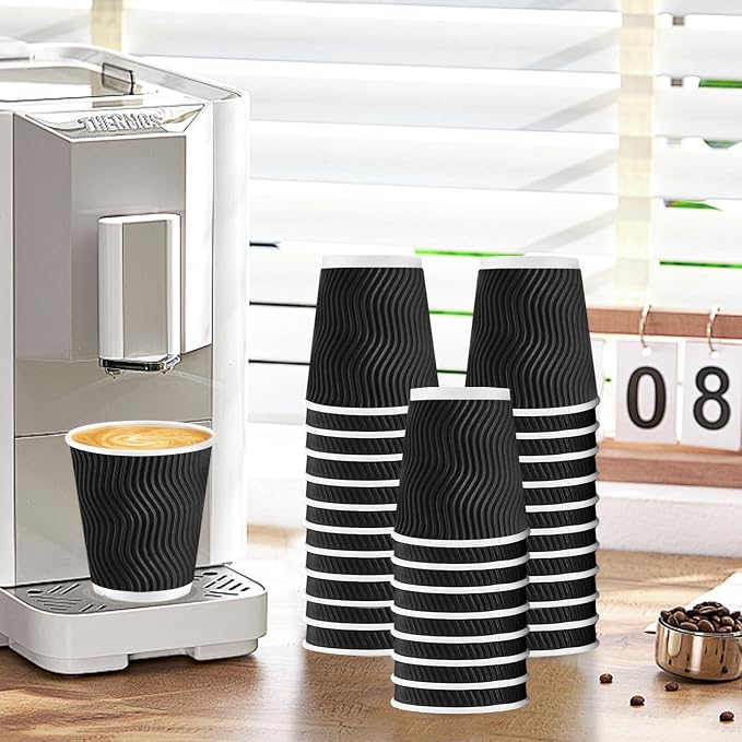 Lamosi Disposable Coffee Cups 10 OZ 100 Pack, Paper Coffee Cups 10 OZ - Image 7