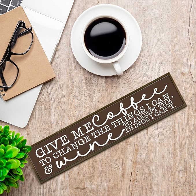 Funny Wooden Coffee Decor, Coffee and Wine Bar Sign, Farmhouse Beverage Decor - Image 7