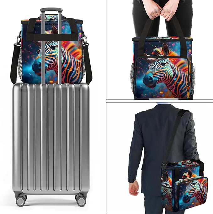 Funny Zebra Coffee Maker Carring Bag, Large Insulated Storage Organizer Case - Image 7
