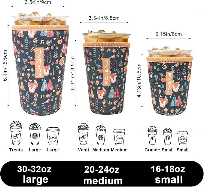 Reusable Insulated Neoprene Iced Coffee Sleeves - Image 7