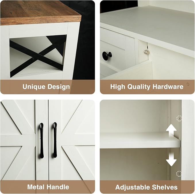 Befrases Set of 2 Farmhouse Storage Cabinet - Image 9