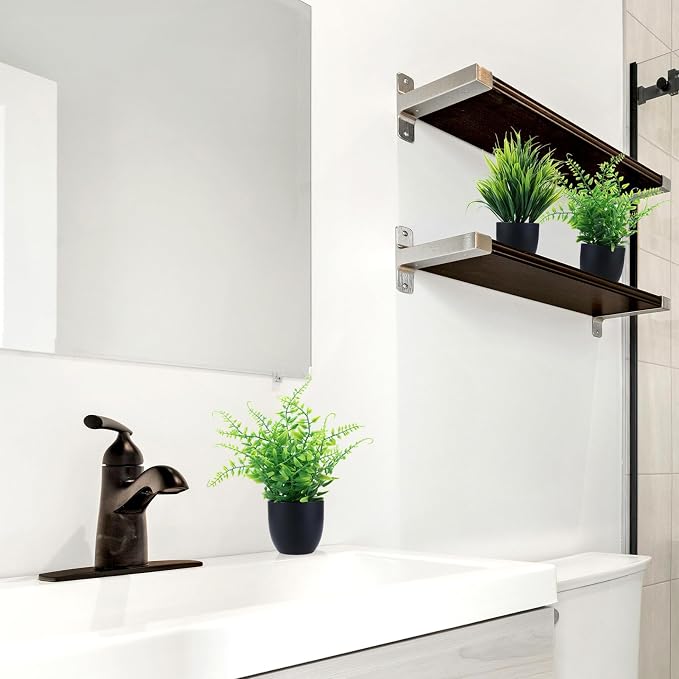 GREENTIME 2 Pack Fake Plants in Black Pot Small Artificial Plant Wheat Grass - Image 7