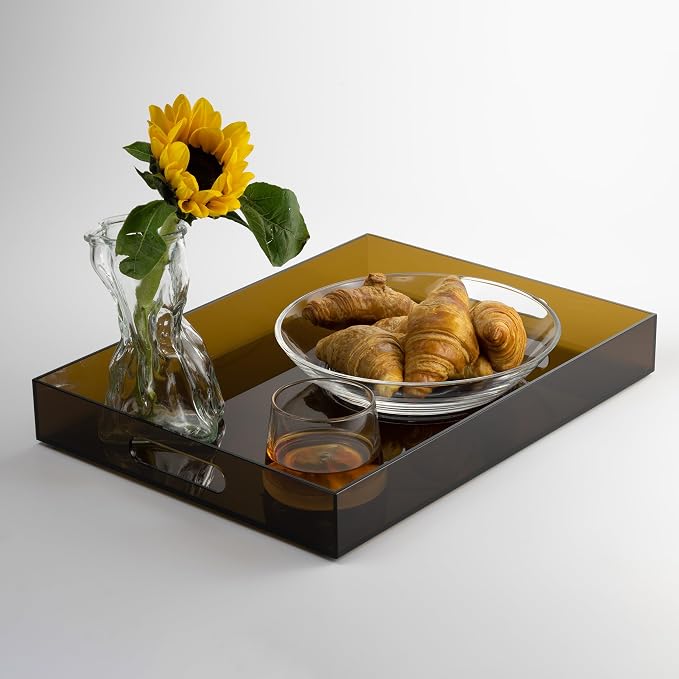 ATZYmolin 16"x12" Large Acrylic Serving Tray Decorative Ottoman Coffee Table - Image 7