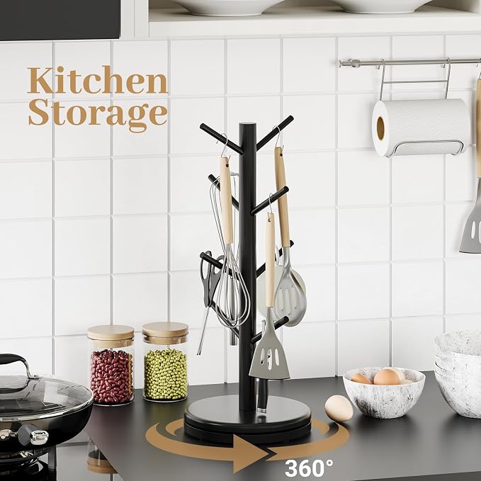 Mug Holder Tree, 360° Rotating Coffee Cup Rack - Image 9