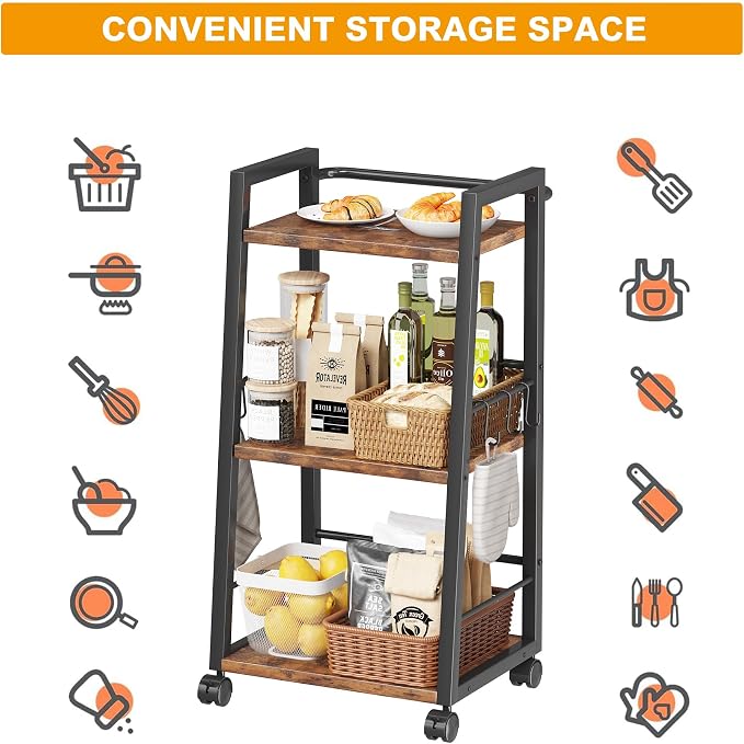 Homeiju 3 Tier Kitchen Storage Cart - Image 7