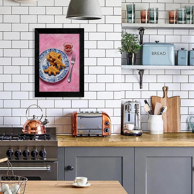 Black Framed Funny Kitchen Wall Art 12x16 inch Dining Room Food Canvas Poster - Image 6