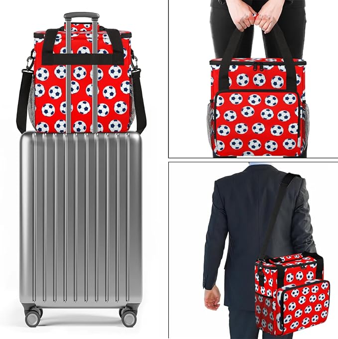Soccer Coffee Maker Travel Bag, Soccer Large Carrying Storage Case Insulated - Image 7