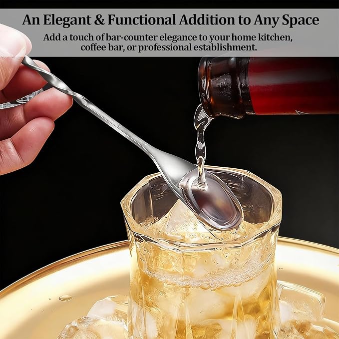 3-Piece Bar Spoons Cocktail Stirrers, Stainless Steel Cocktail Mixing Stirrers - Image 6