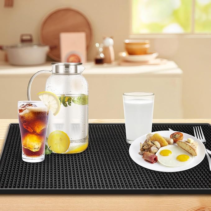 2 Pack Bar Mat, Dish Drying Mat, Large 31.5in x 12in Rubber Thick Durable - Image 9