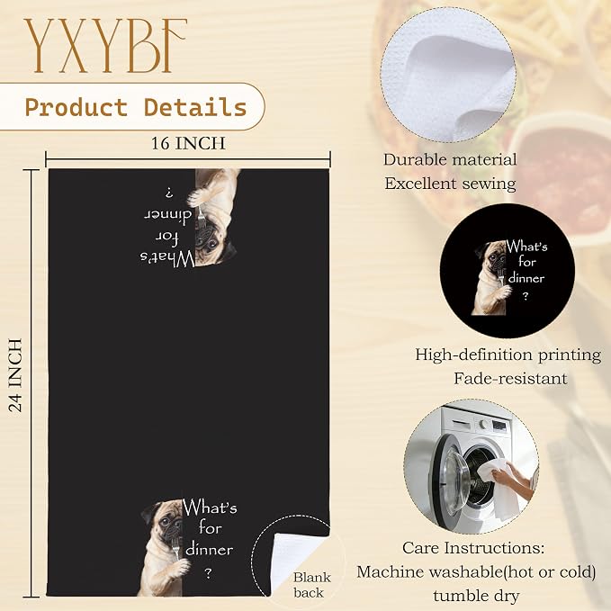 Funny Pug Kitchen Towels 16x24 Inches, Gifts - Image 7