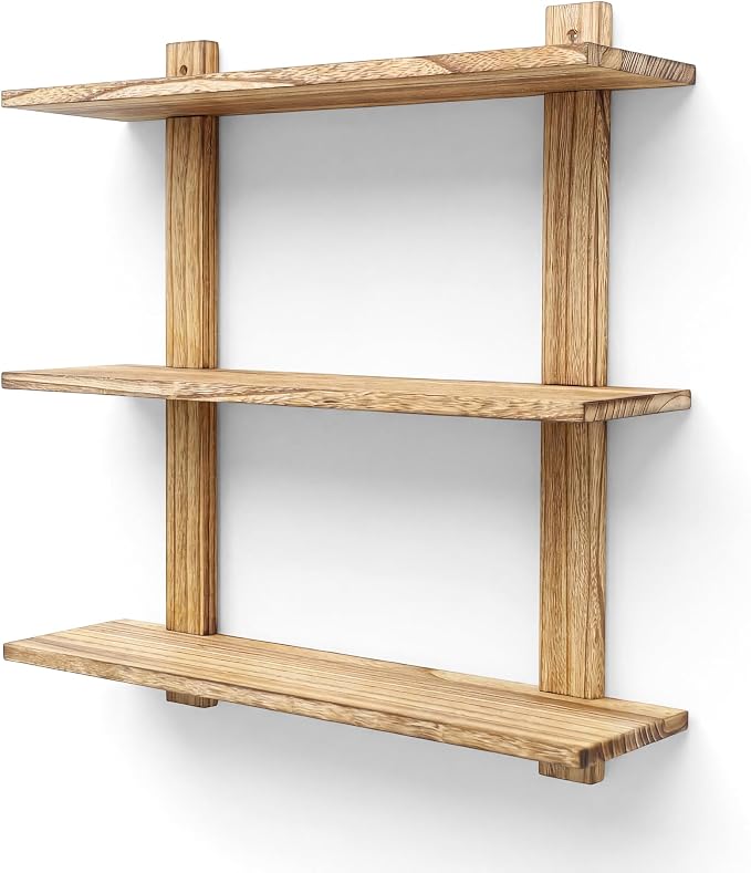 PHOENANCEE 3 Tier Floating Shelves, Long Wall Shelf, Over The Toilet Shelves - Image 9
