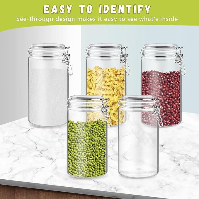 3 Pcs Plastic Sealed Storage Jars Empty Clear Food Storage Container - Image 6