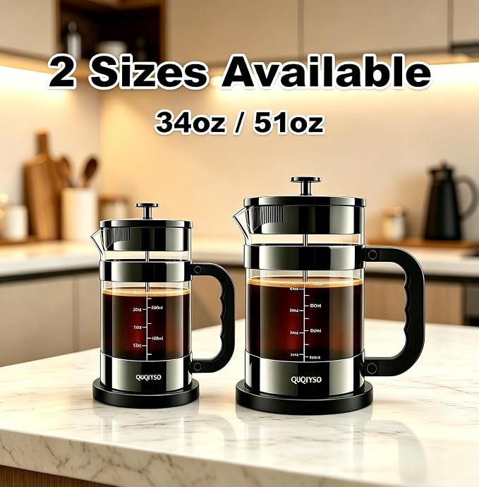 French Press Coffee Maker, 304 Stainless Steel French Press - Image 8