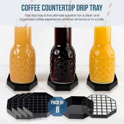 OCS Parts 4-Inch Coffee Countertop Drip Tray | 8-Pack | Spill Preventer Octagon - Image 6