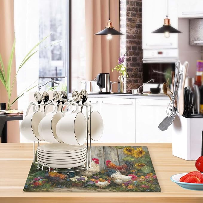 Coffee Mat Coffee Bar Station Maker Machine Pot Table Spill Mat Leather - Image 6