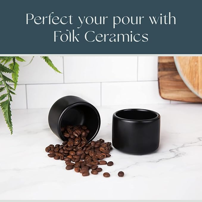 Folk Ceramics Leonard Ceramic Espresso Cups | Modern Stackable Demitasse Mugs - Image 8