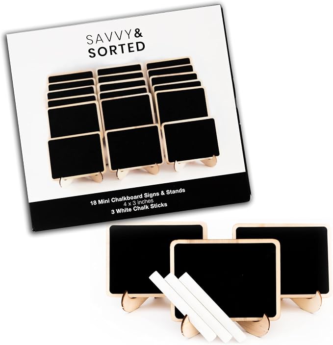 Mini Chalkboard Signs for Food, 18 Pack Framed Small Chalk Boards - Image 9
