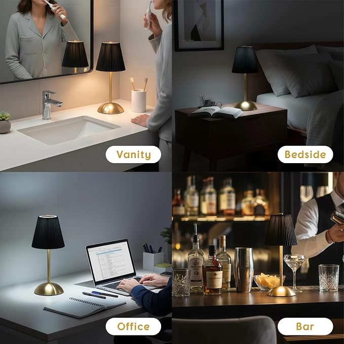 2-Pack Rechargeable Table Lamp, LED Small Cordless Lamp Sets, 3 Color - Image 6