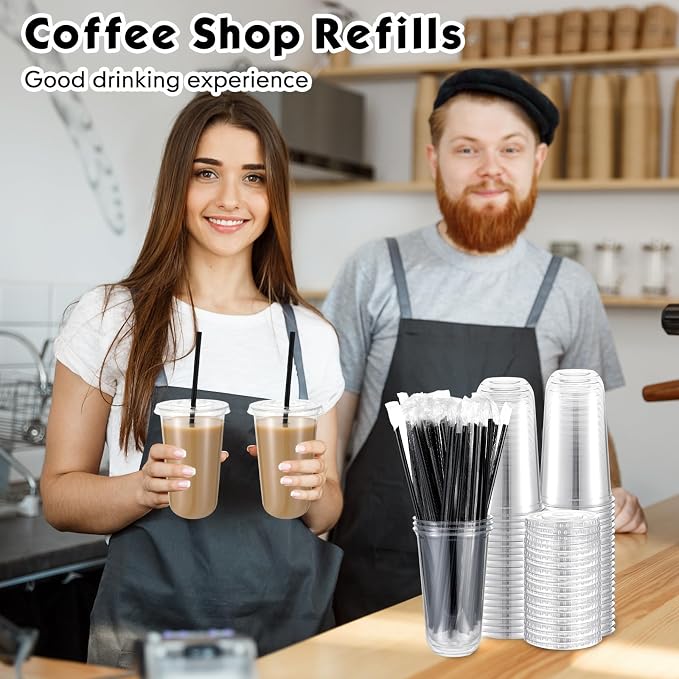Ziliny 50 Set Clear Plastic Cups - Image 7