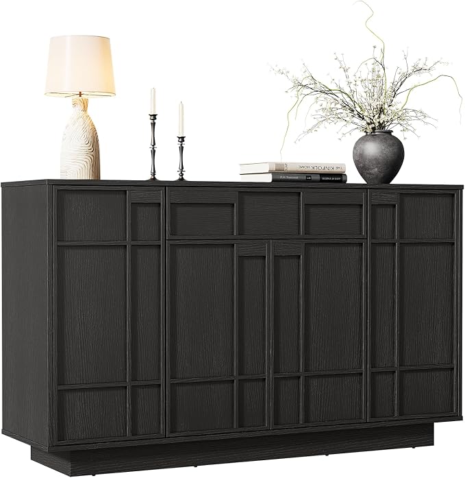 55" Buffet Cabinet with Storage Drawer, Sideboard Buffet Cabinet with Built-in - Image 9