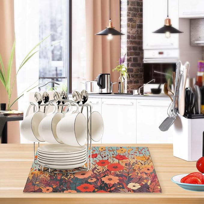Coffee Mat Coffee Bar Station Maker Machine Pot Table Spill Mat Leather - Image 6