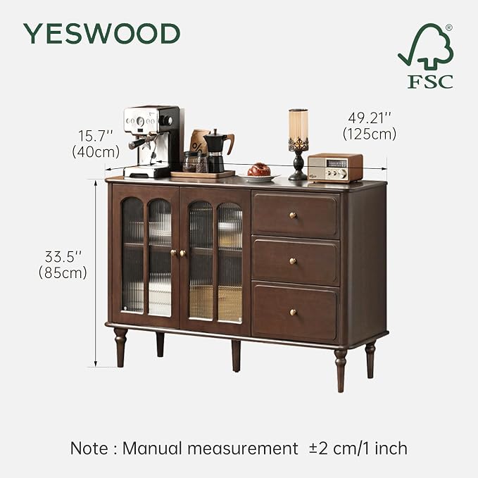 YESWOOD Mid-Century Modern Sideboard Buffet Cabinet - Image 7