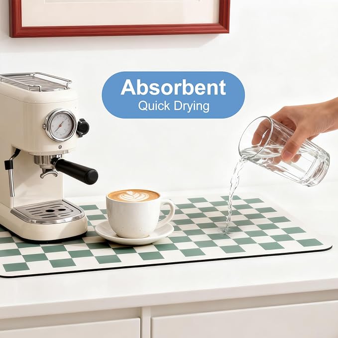 Clinuse Coffee Mats, Quick Dry Mat, Diatomite Absorbent Aesthetic Large Drying - Image 8