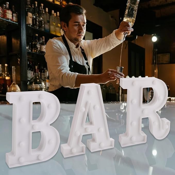 Light Up BAR Sign, Marquee LED Letters Battery Powered LED Letter Lights - Image 6