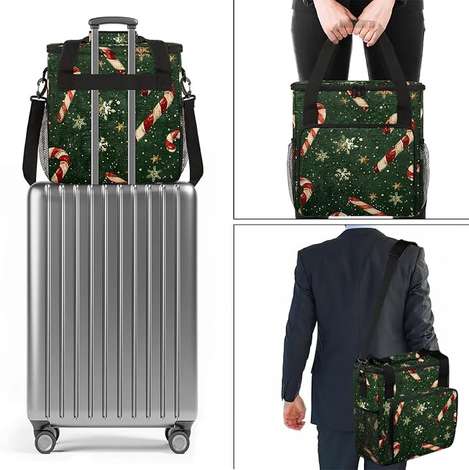 Christmas Candy Coffee Maker Carring Bag, Large Insulated Storage Organizer - Image 7