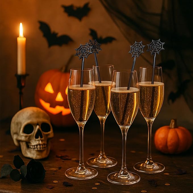 SiliFine 30 Pcs Halloween Swizzle Sticks Plastic Coffee and Cocktail Stirrers - Image 6