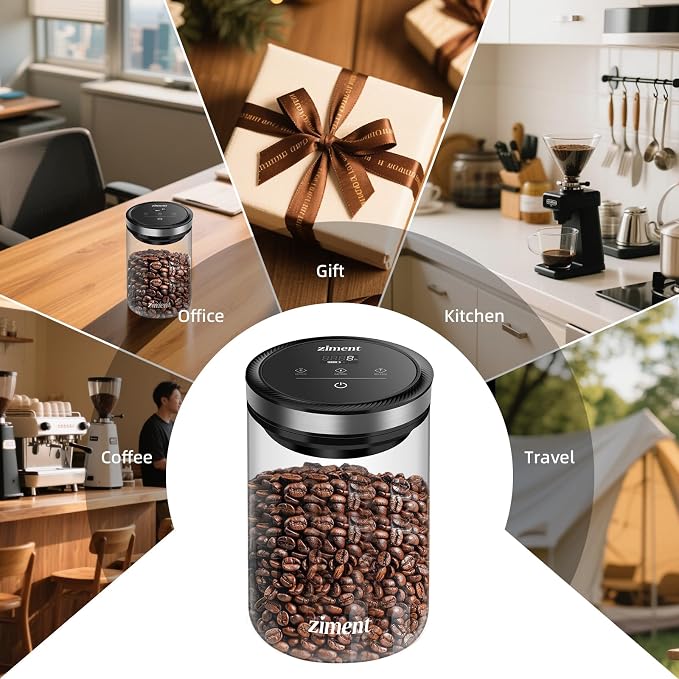 1.6L Automatic Vacuum Coffee Canister, Airtight Glass Food Storage Container - Image 9